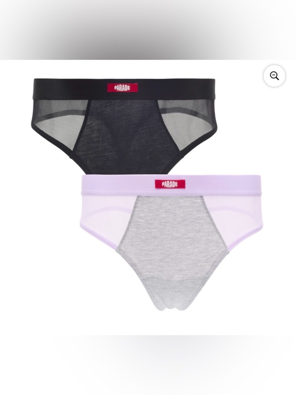 💜Parade Modal & Mesh Thong Underwear, 2-Pack, Size:2XL